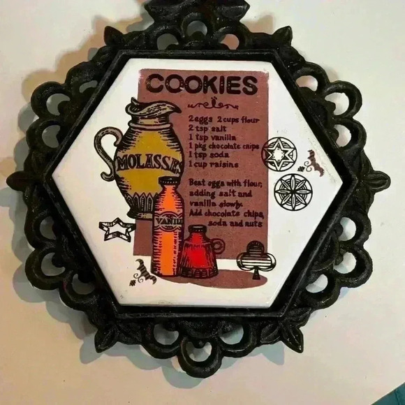 Holt Howard cookie recipe  trivet; metal and tile - Picture 4 of 9